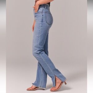 A&F Ultra High Rise 90s Straight Jean with Vent Hem